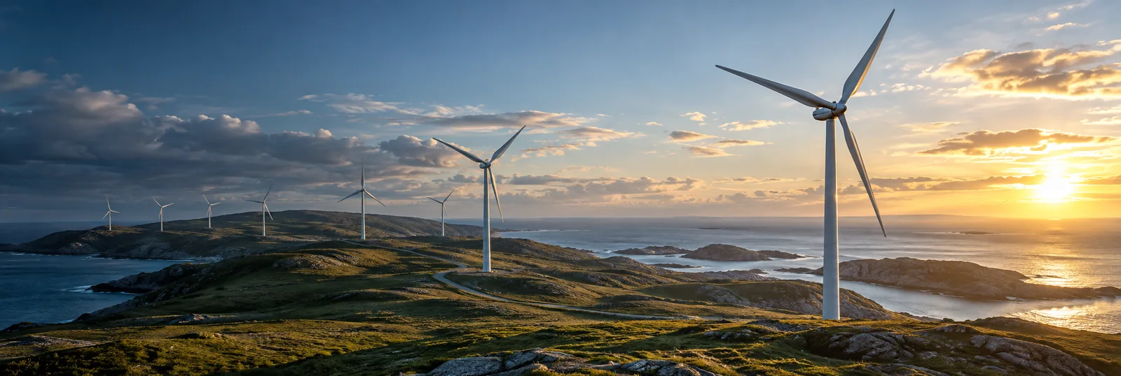 Wind turbines — illustrative industrial scene